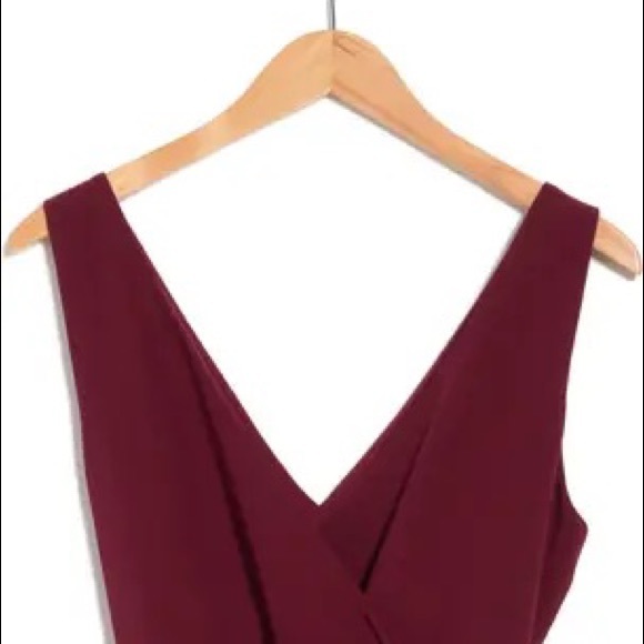 NWT SAM EDELMAN CROP TIE WAIST JUMPSUIT DARK RED SIZE 6 - Picture 4 of 5